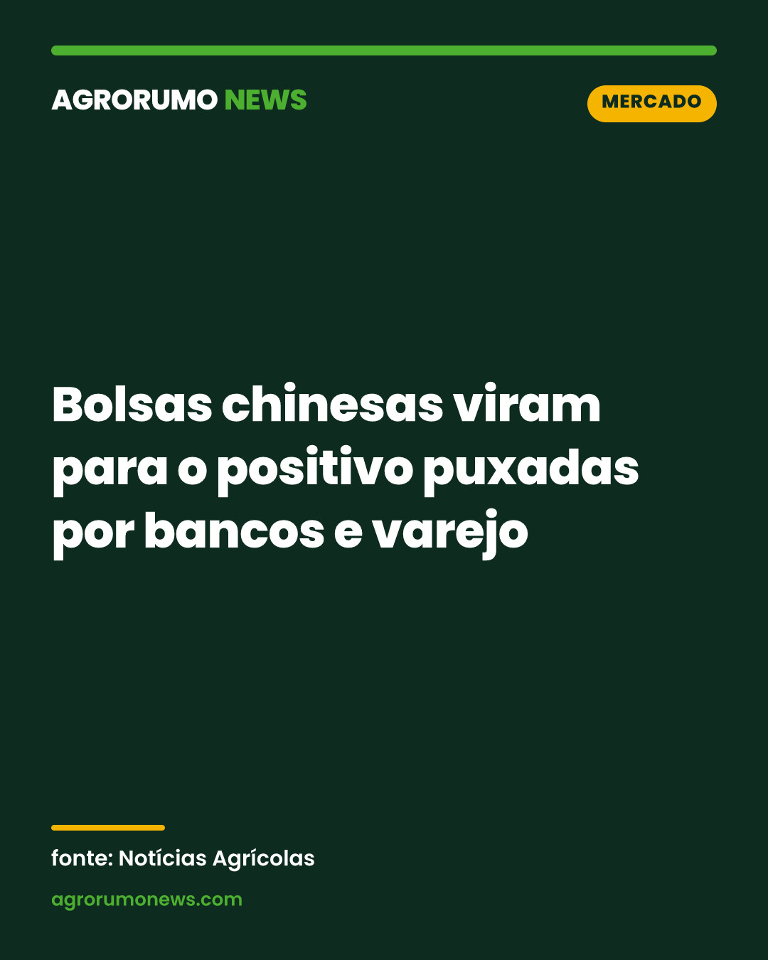 Bolsas chinesas viram para o positivo puxadas por bancos e varejo