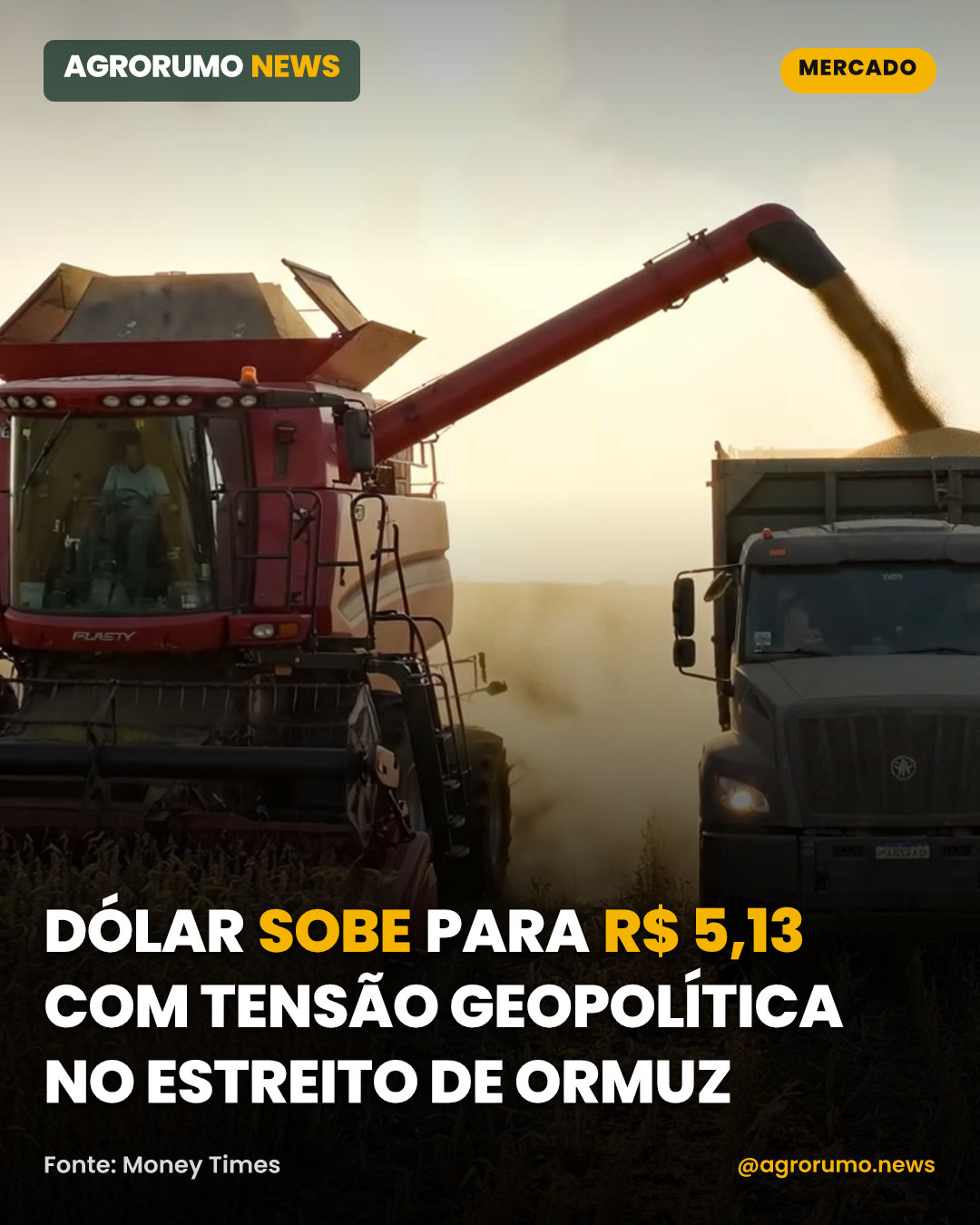 Dólar sobe para R$ 5,13 com tensão geopolítica no Estreito de Ormuz