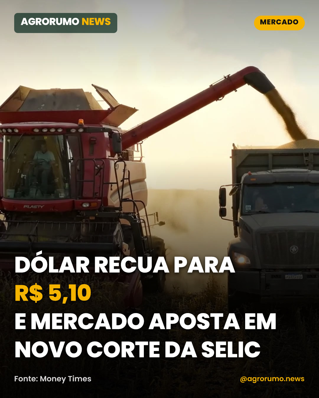 Dólar recua para R$ 5,10 e mercado aposta em novo corte da Selic