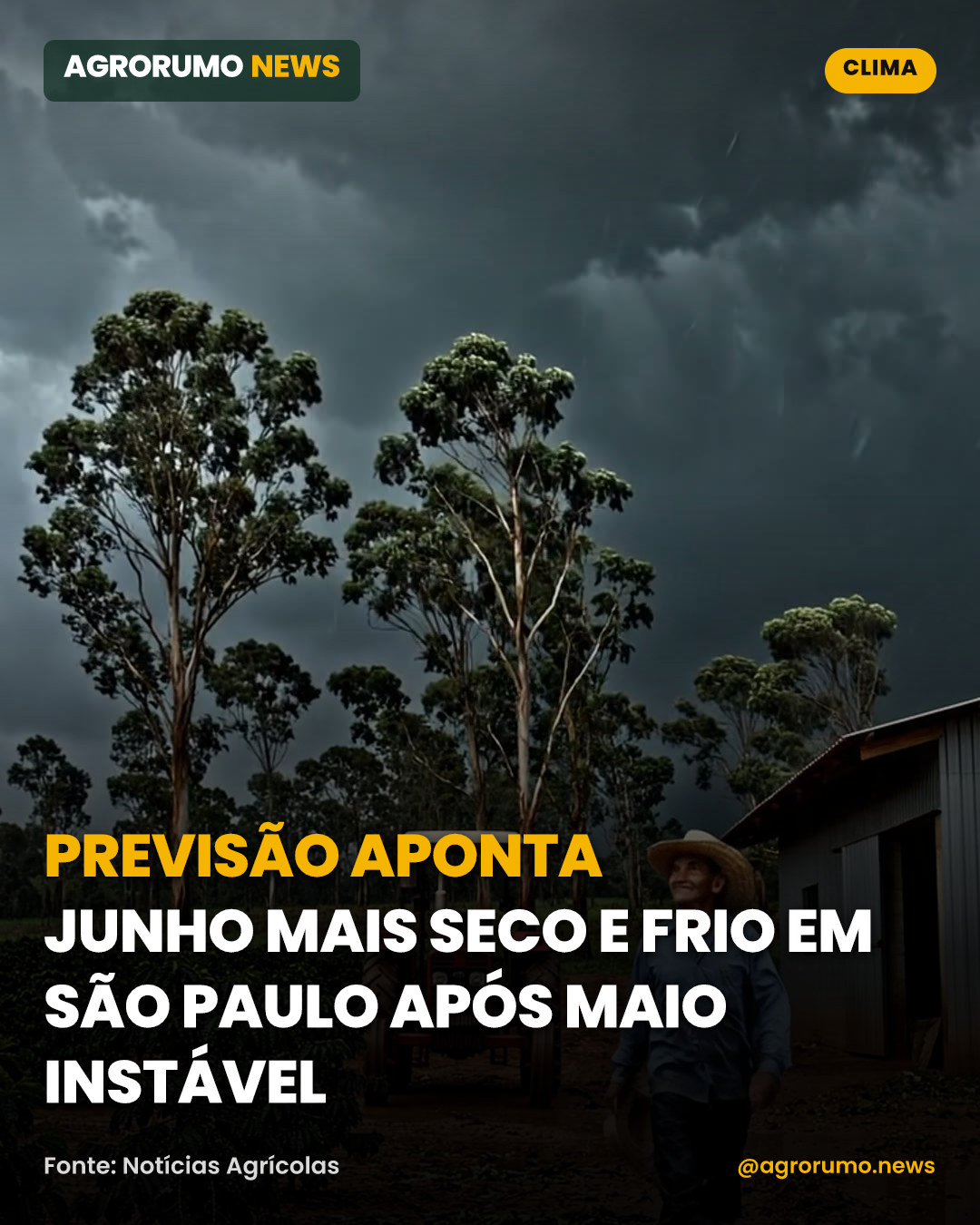 Previsão aponta junho mais seco e frio em São Paulo após maio instável