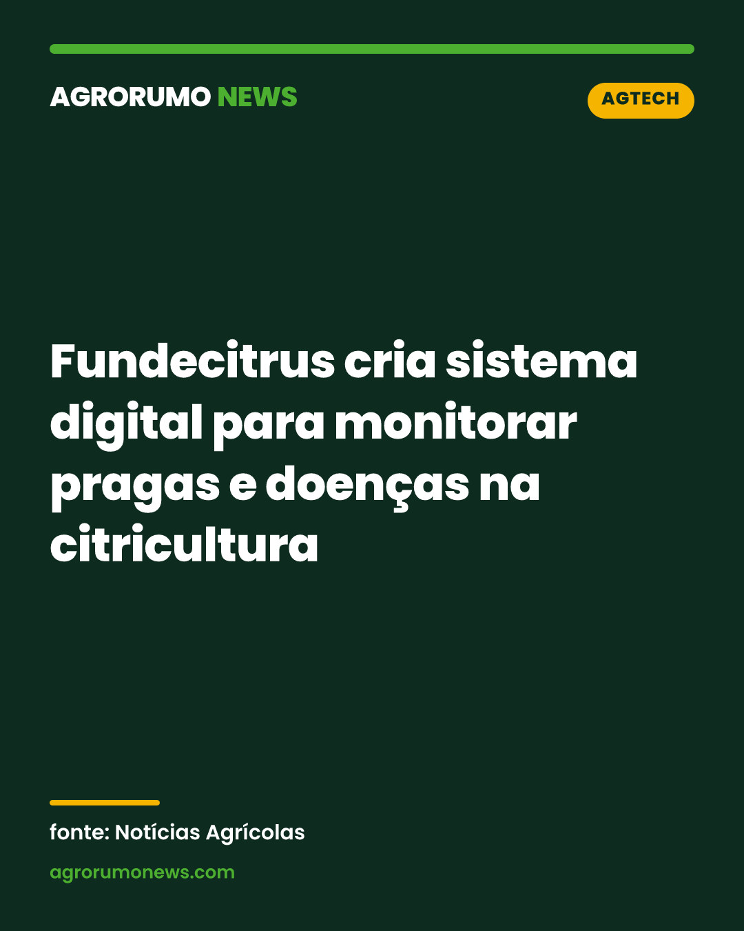 Fundecitrus cria sistema digital para monitorar pragas e doenças na citricultura