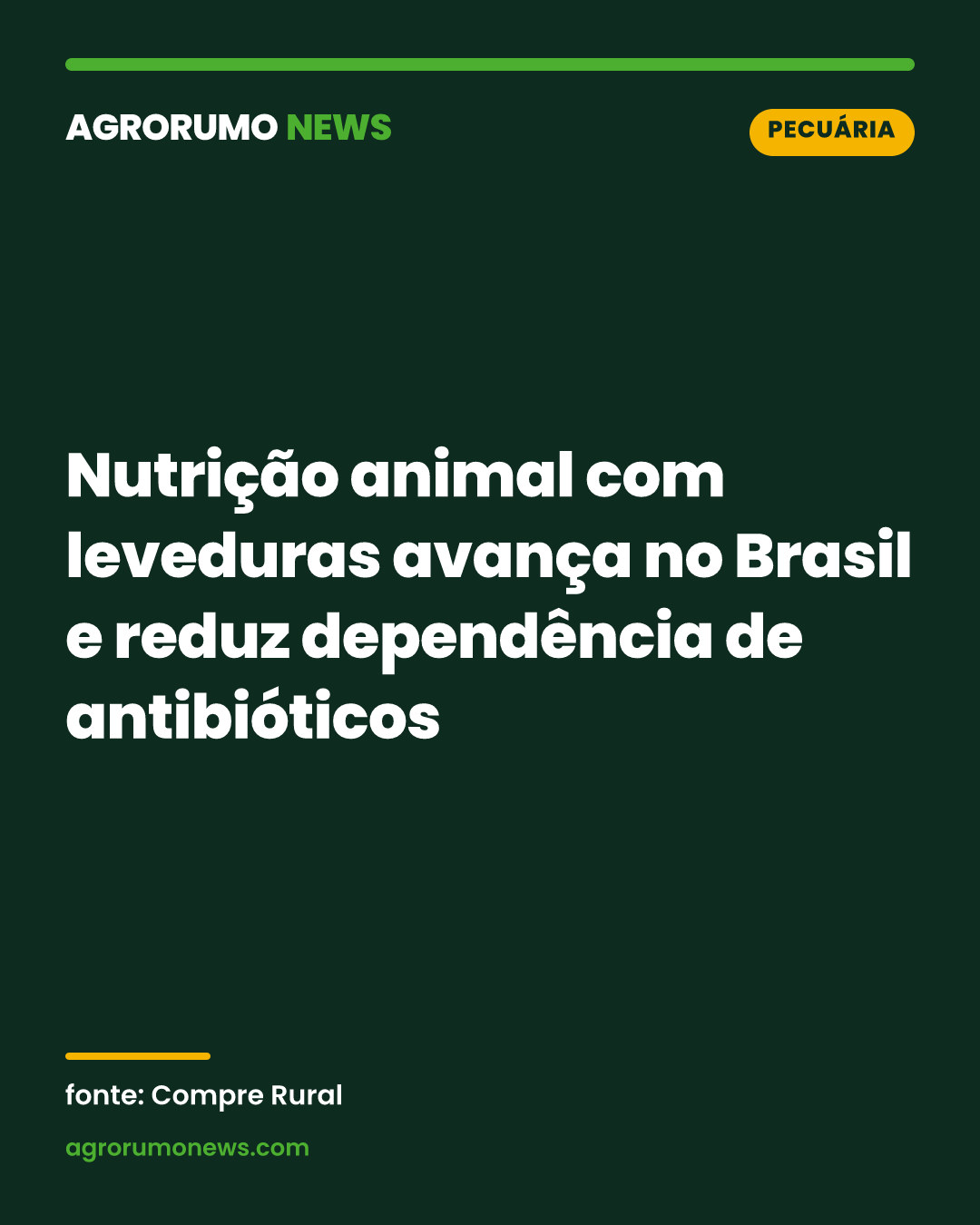 Nutrição animal com leveduras avança no Brasil e reduz dependência de antibióticos