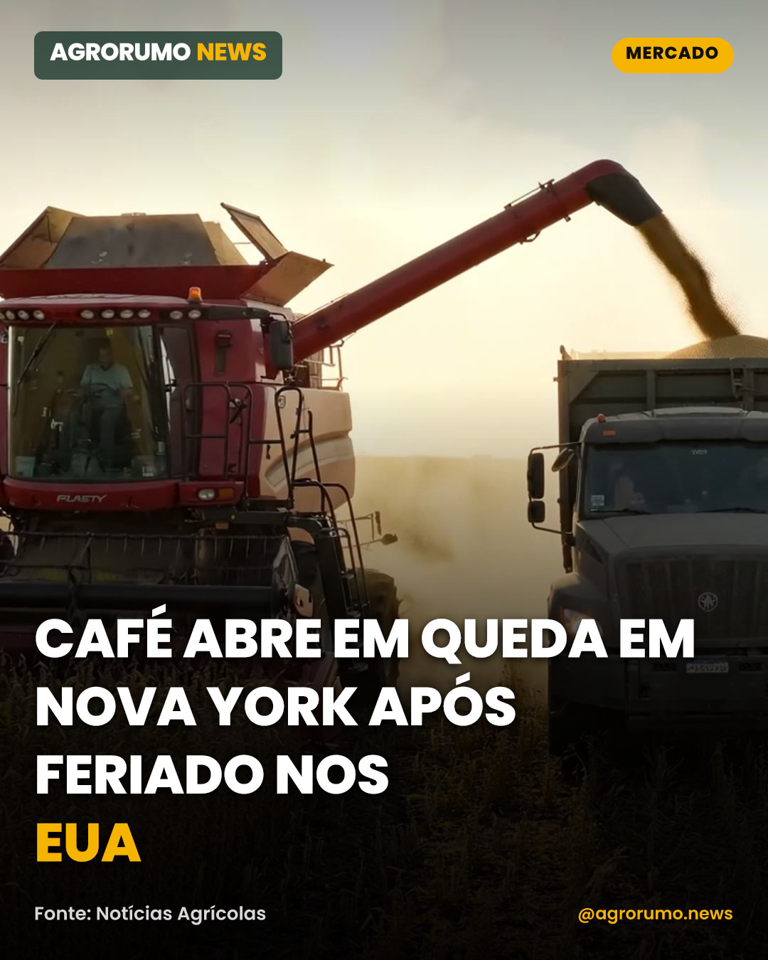 Café abre em queda em Nova York após feriado nos EUA