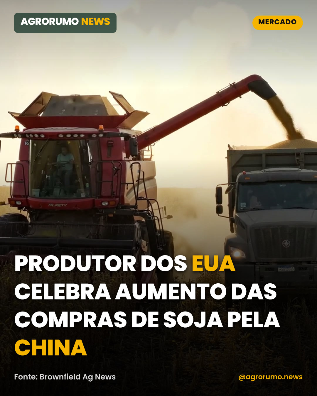 Produtor dos EUA celebra aumento das compras de soja pela China