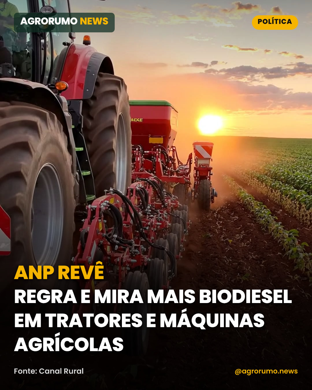 ANP revê regra e mira mais biodiesel em tratores e máquinas agrícolas