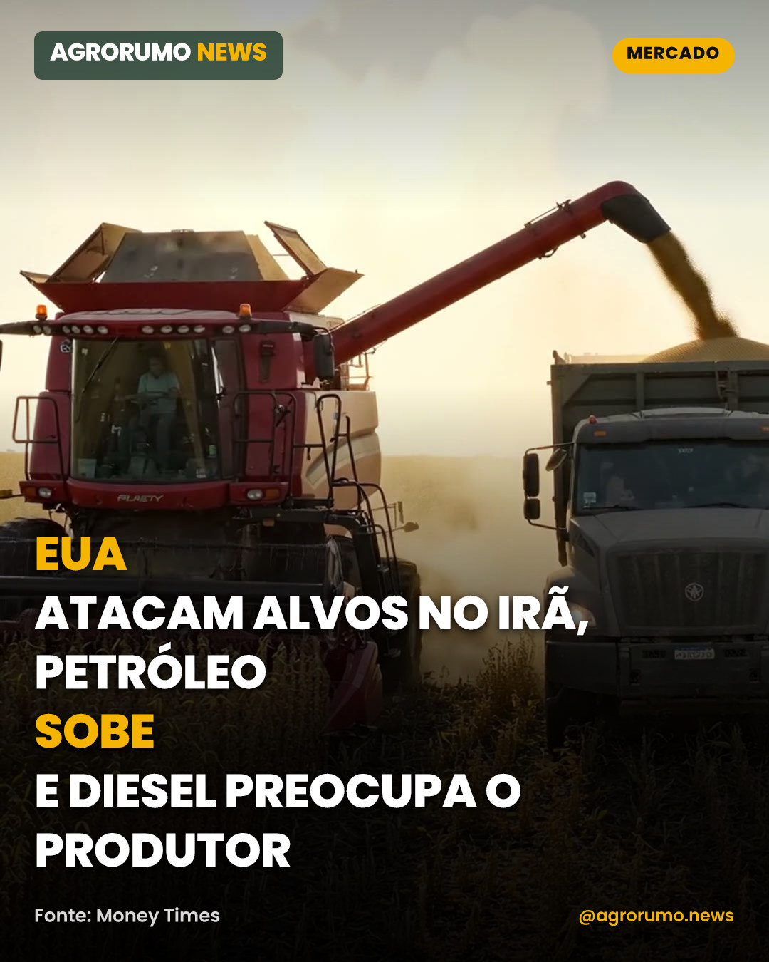 EUA atacam alvos no Irã, petróleo sobe e diesel preocupa o produtor
