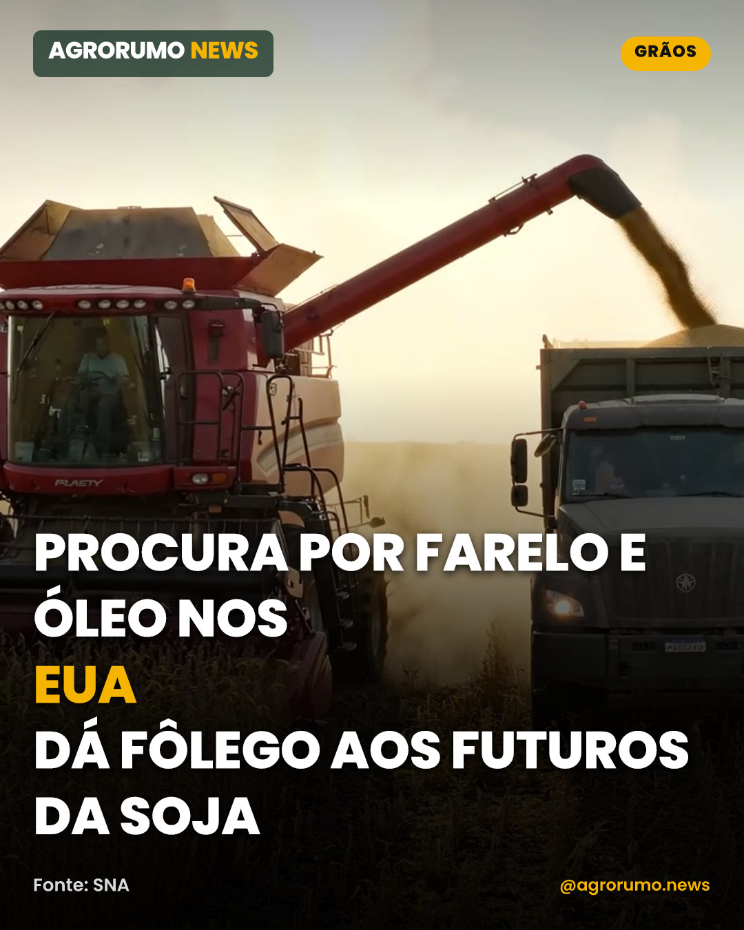 Procura por farelo e óleo nos EUA dá fôlego aos futuros da soja