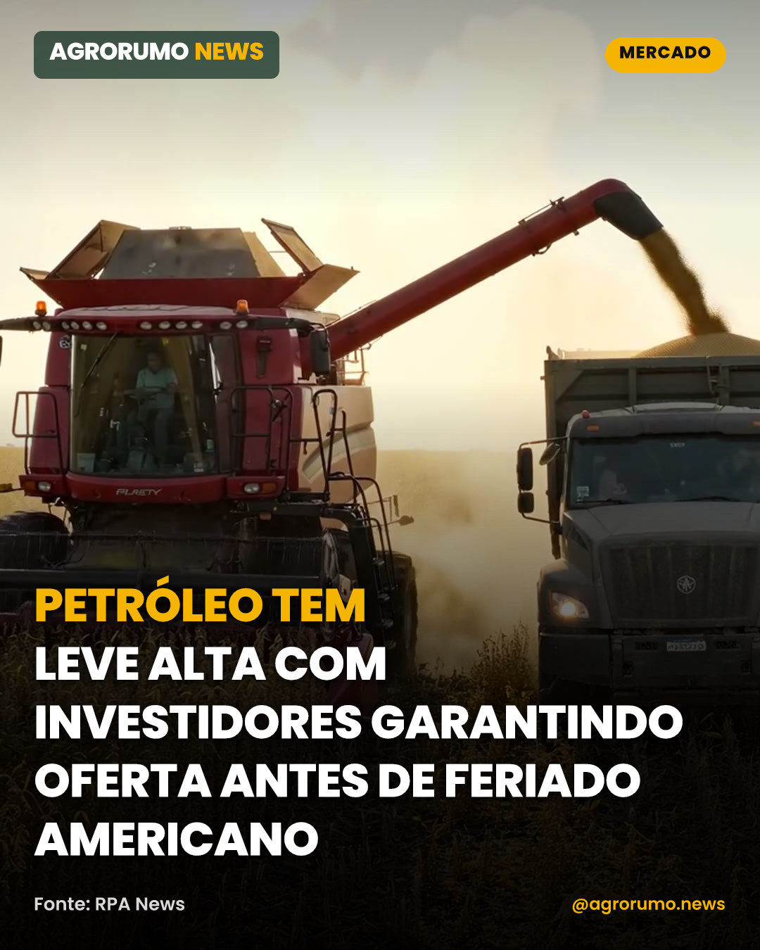 Petróleo tem leve alta com investidores garantindo oferta antes de feriado americano